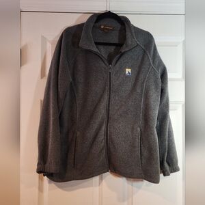 Harriton Gray Fleece Embroidered Zip-Up Jacket XL